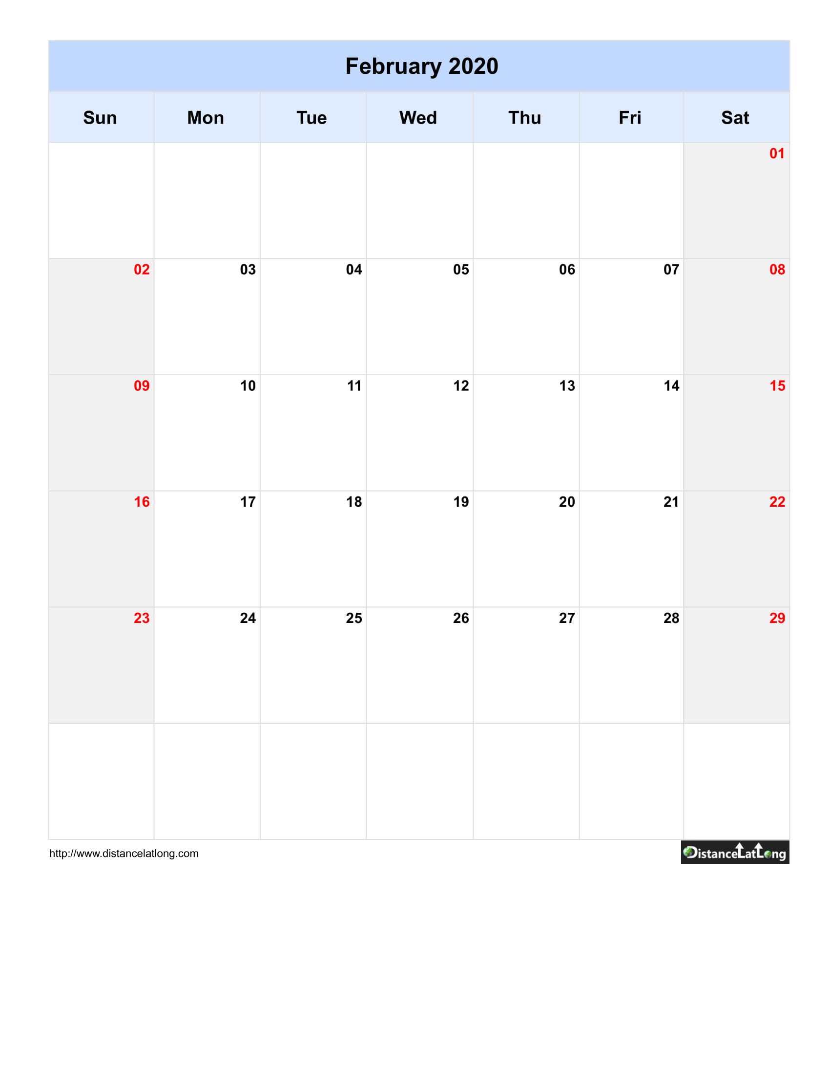 Monthly Blank Calendar Template from www.distancelatlong.com