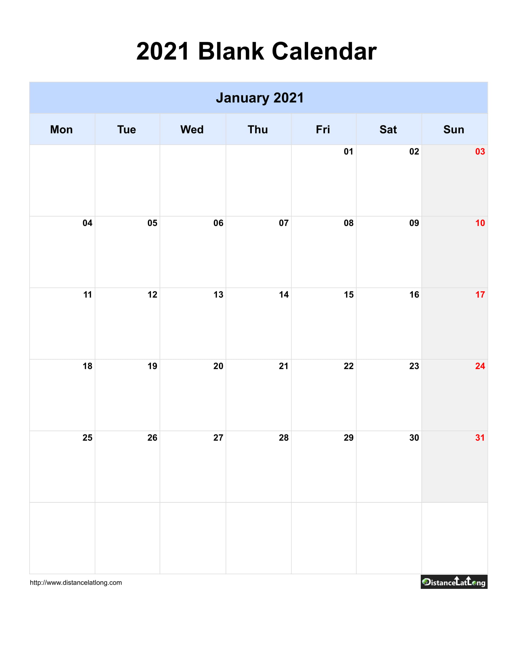 Get January 2021 Month Free Printable Calendar 2021 Background