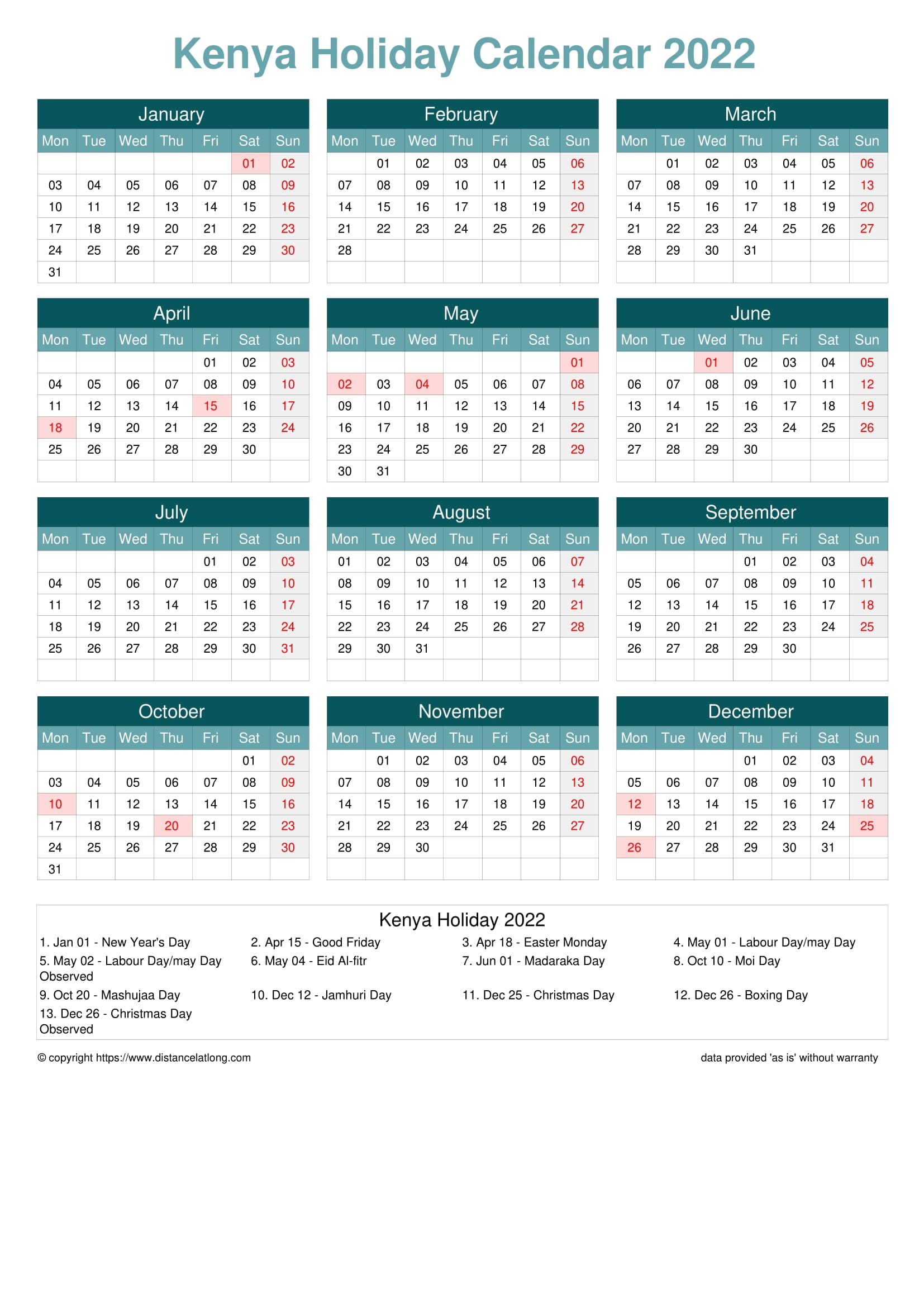 Cool 2022 Calendar 2022 Holiday Calendar Holidayportrait Orientation Free Printable Templates  - Free Download - Distancelatlong.com