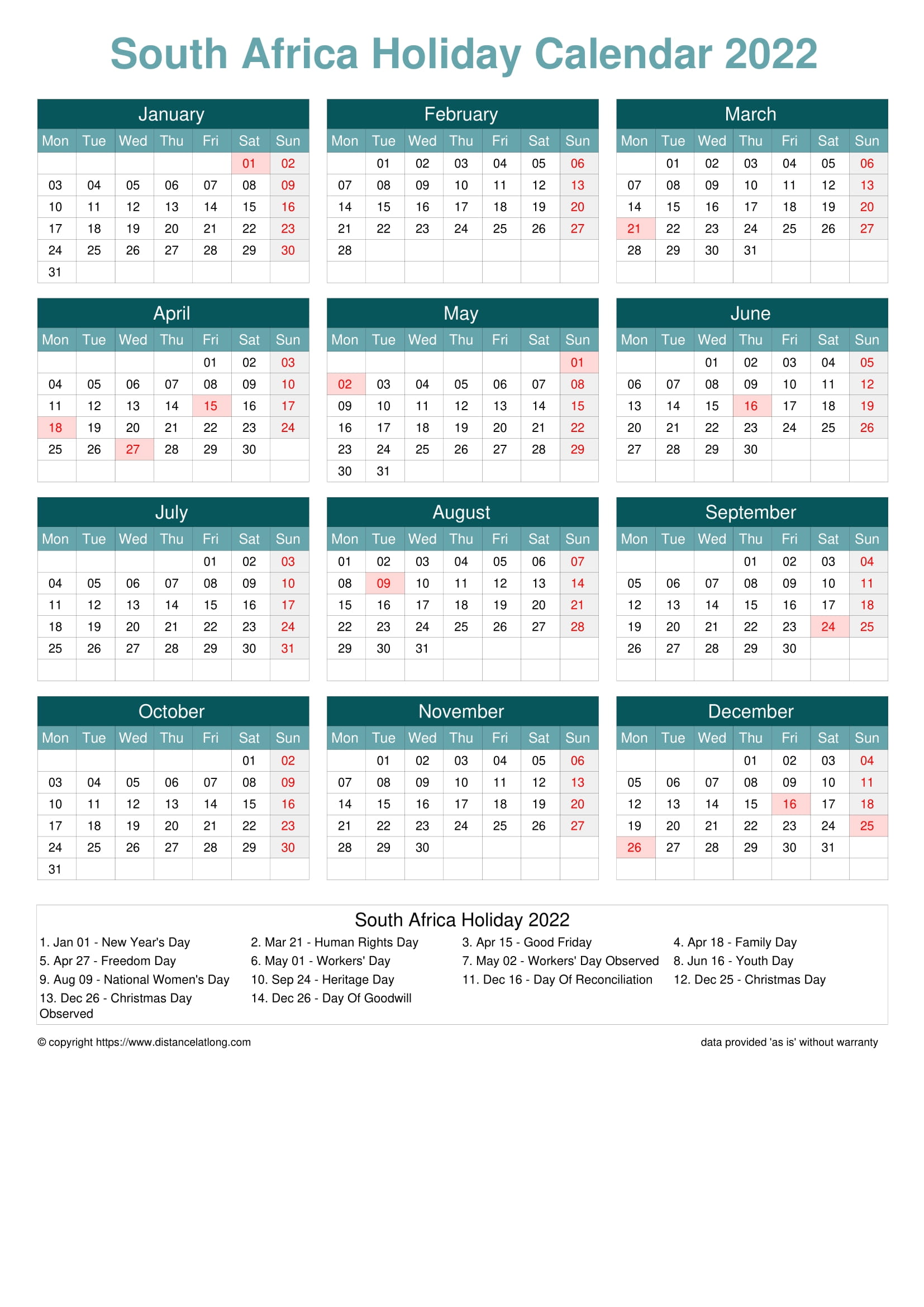Freedom 5 Calendar 2022 2022 Holiday Calendar Holidayportrait Orientation Free Printable Templates  - Free Download - Distancelatlong.com
