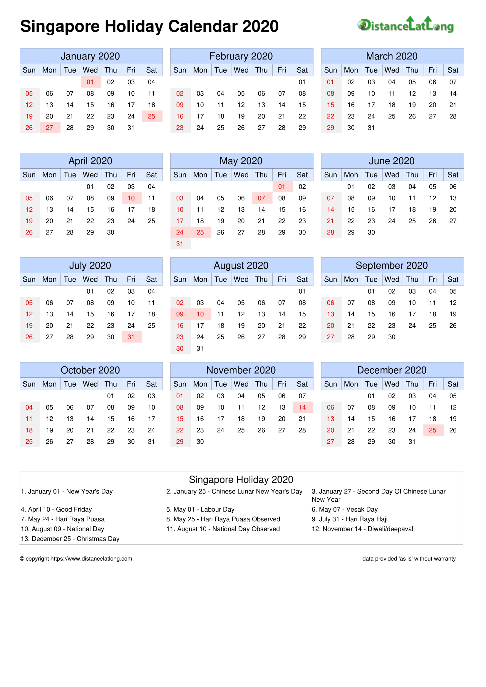 Calendar horizontal month week grid sunday to saturday