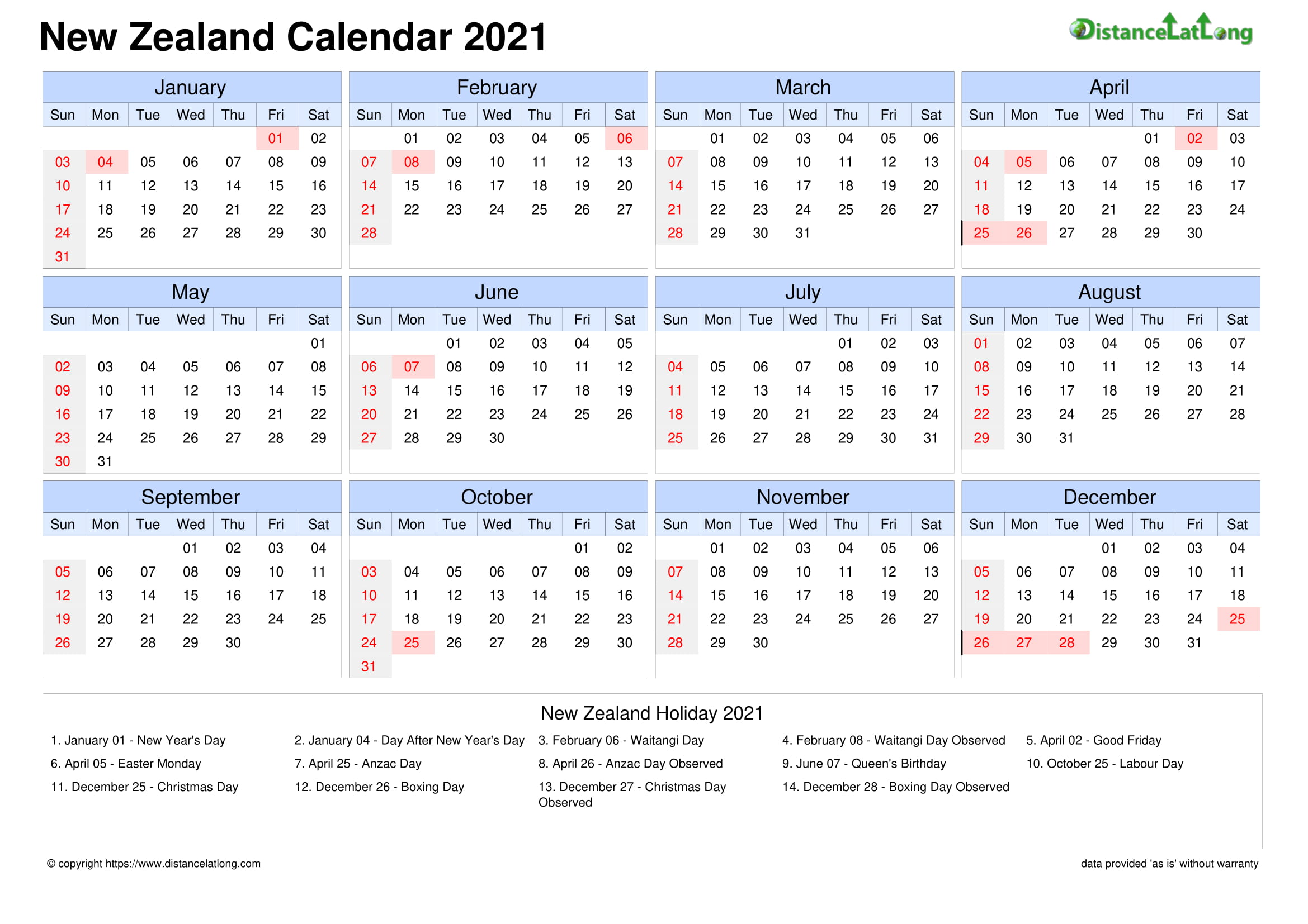 Calendar horizintal tbl outer border sunday to saturday ...