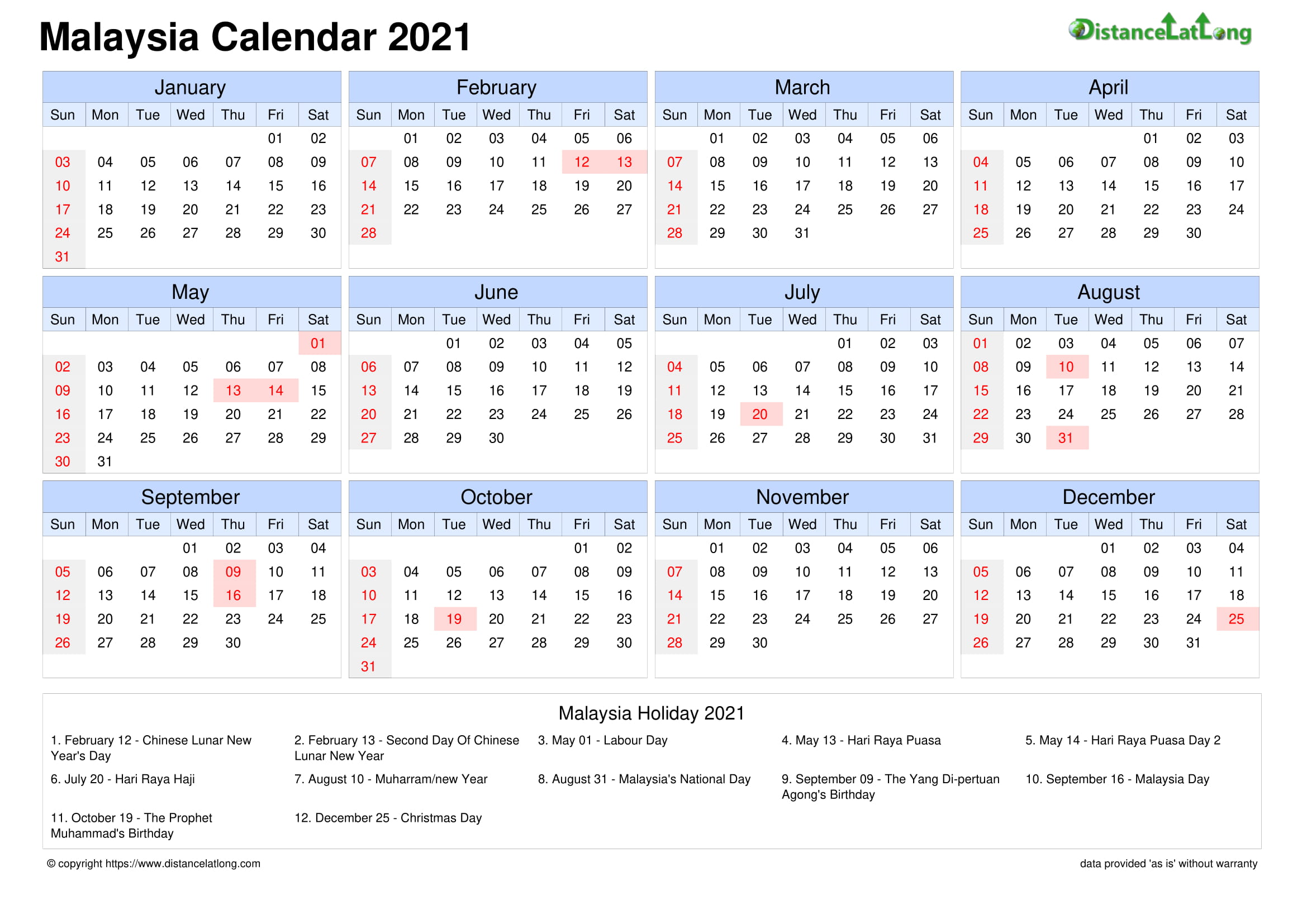 Calendar 2022 malaysia public holiday