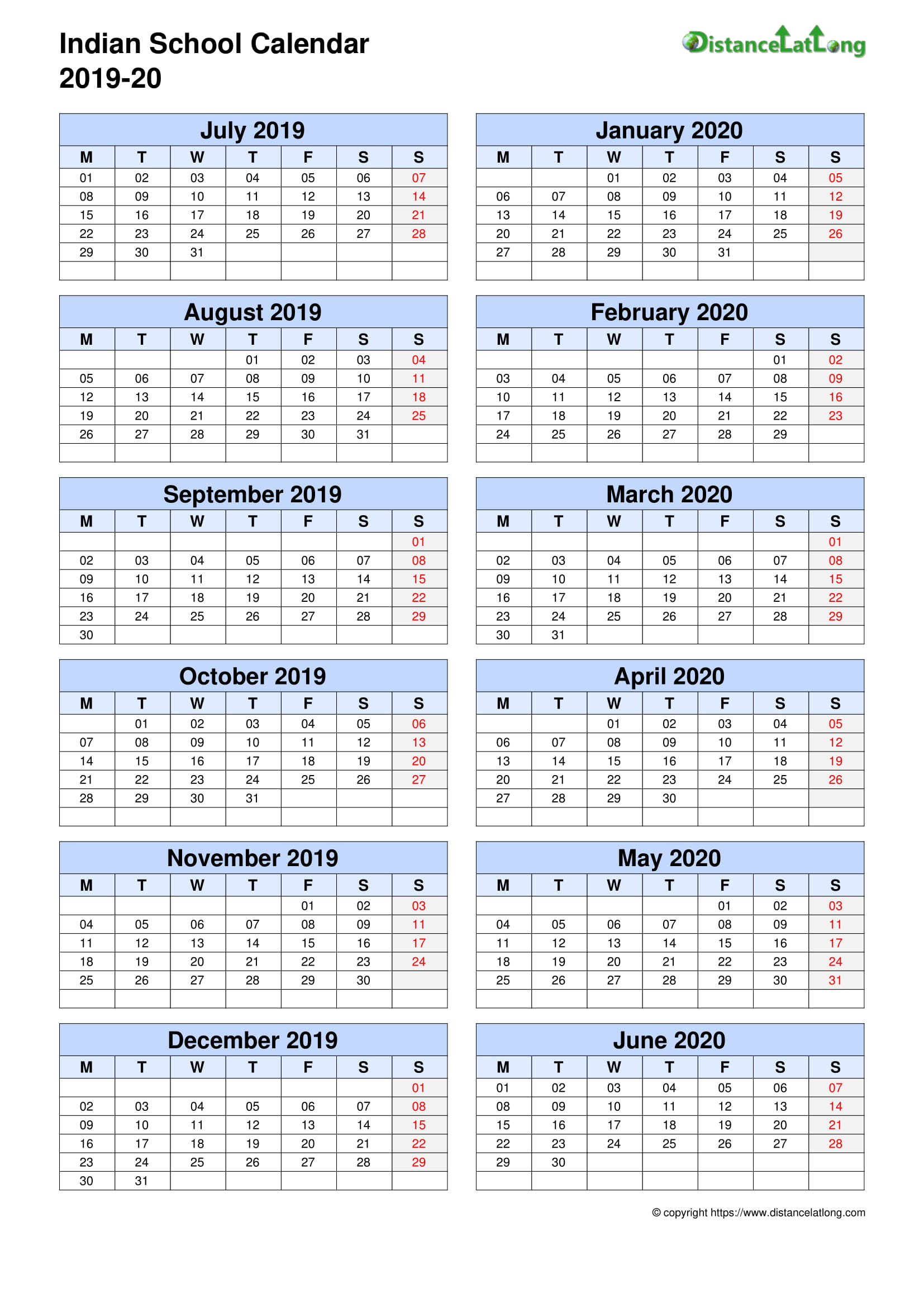 Kalendar 2020 Academic Term Academia