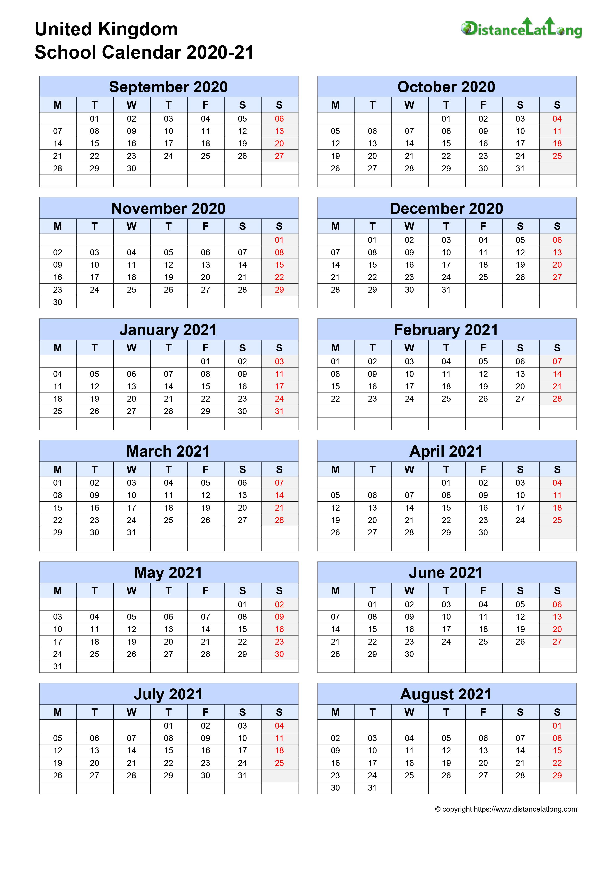 23+ Google Docs Calendar Template 2020-21 PNG