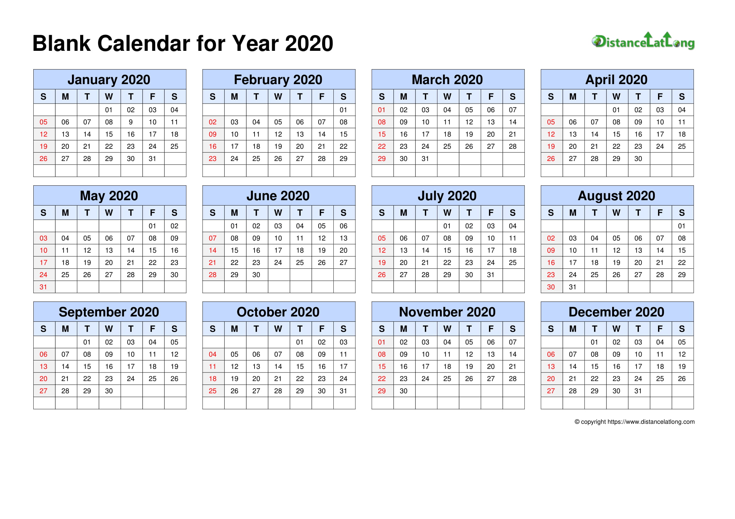 2020 blank calendar landscape orientation free printable templates free download distancelatlong com