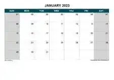 Blank Calendar Month On Each Page Sun Sat Landscape 2023