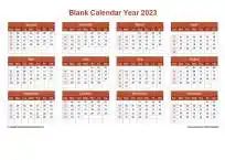 Calendar Horizintal Grid Sun Sat Blank Calendar Earth Landscape 2023