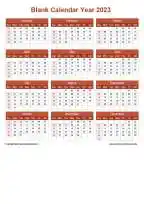 Calendar Horizintal Grid Sun Sat Blank Calendar Earth Portrait 2023