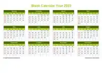 Calendar Horizintal Grid Sun Sat Blank Calendar Natural Landscape 2023