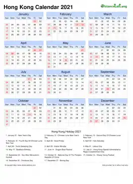 Calendar Horizintal Grid Sun Sat National Holiday Hong Kong Portrait 2021