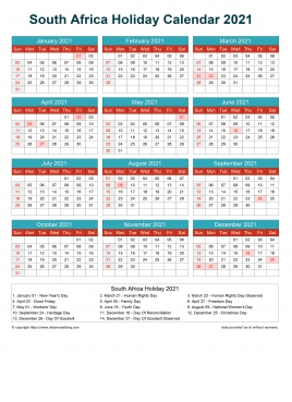 Sa Public Holidays 2016 Free Calendar Download