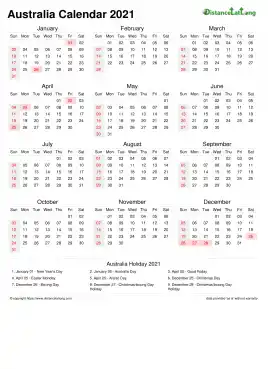 Calendar Horizintal Week Covered Line Grid Sun Sat National Holiday Australia Portrait 2021