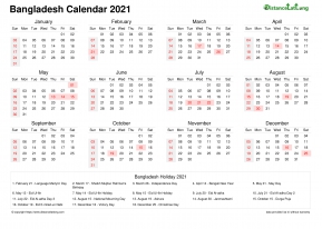 Bangladesh Holiday Calendar 2021 Word Templates Distancelatlong Com1