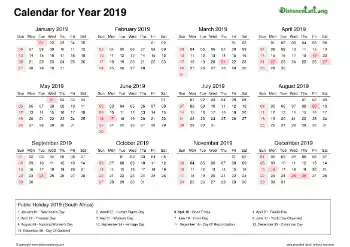 Calendar Horizintal Week Underline Sun Sat Federal Holiday Sa 2019
