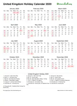Calendar Horizintal Week Underline With Month Split Sun Sat Holiday Uk Portrait 2020