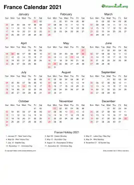 Calendar Horizintal Week Underline With Month Split Sun Sat National Holiday France Portrait 2021