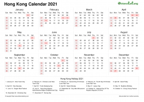Hong Kong Holiday Calendar 2021 Word Templates Distancelatlong Com1