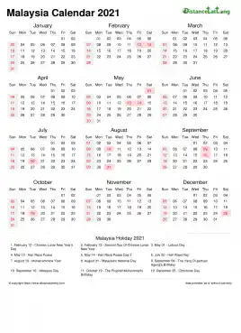 Calendar Horizintal Week Underline With Month Split Sun Sat Public Holiday Malaysia Portrait 2021