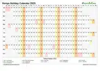 Calendar Horizontal Column With Holiday Kenya 2023