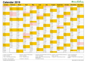 Calendar Vertical Month Column With Holiday Hongkong Color Orange 2019