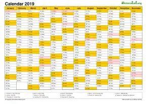 Calendar Vertical Month Column With Holiday Kenya Color Orange 2019