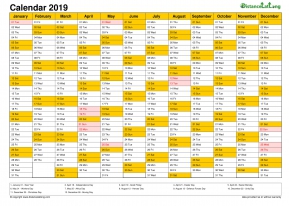 Calendar Vertical Month Column With Holiday Zimbabwe Color Orange 2019