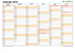 Calendar Vertical Month Holiday Kenya 2 Page 2019