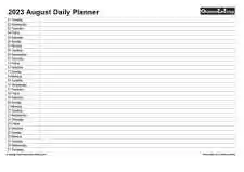 Family Daily Planner August Landscape 2023