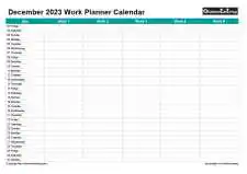Family Daily Work Planner December Landscape 2023