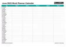 Family Daily Work Planner June Landscape 2023