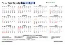 Fiscal Calendar Horizontal Month Week Covered Line Grid Sun Sat Holiday Uk Landscape 2022 2023