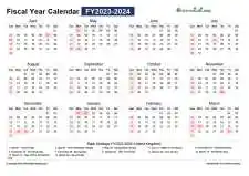 Fiscal Calendar Horizontal Month Week Covered Line Grid Sun Sat Holiday Uk Landscape 2023 2024