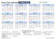 Fiscal Calendar Horizontal Month Week Grid Sun Sat Holiday India Landscape 2022 2023