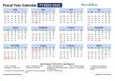 Fiscal Calendar Horizontal Month Week Grid Sun Sat Holiday Uk Landscape 2022 2023