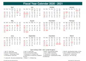 Fiscal Calendar Vertical Month Week Covered Line Grid Sun Sat Holiday Uk Cool Blue Landscape 2020 2021