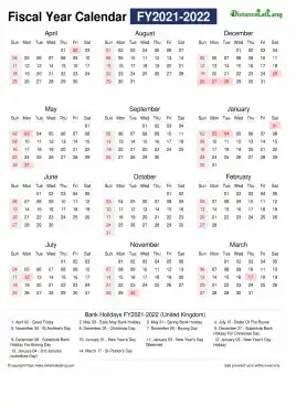 Fiscal Calendar Vertical Month Week Covered Line Grid Sun Sat Holiday Uk Portrait 2021 2022