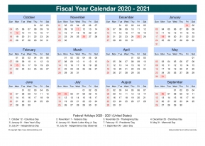 United States Fiscal Year 2020 2021 Calendar Templates Free Printable Fiscal Calendar Templates Distancelatlong Com1