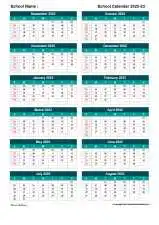 Uk School Calendar Two Col Sep Aug 2022 23