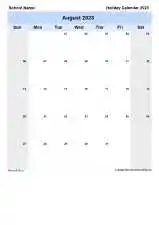 United Kingdom School Holiday Calendar Sun Sat Portrait 2023 24