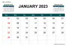 Yearly Calendar One Month Each Page With Grid Pre Next Month Top Landscape 2023
