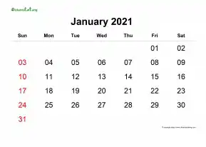 Yearly Calendar One Month Each Page With Week Underline Landscape 2021