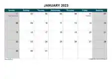 Yearly Calendar With Austria Holiday Sun Sat Landscape 2023