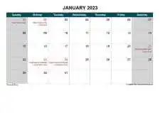 Yearly Calendar With Hong Kong Holiday Sun Sat Landscape 2023