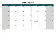 Yearly Calendar With India Holiday Sun Sat Landscape 2023