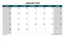 Yearly Calendar With Pakistan Holiday Sun Sat Landscape 2023