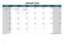Yearly Calendar With United Kingdom Holiday Sun Sat Landscape 2023